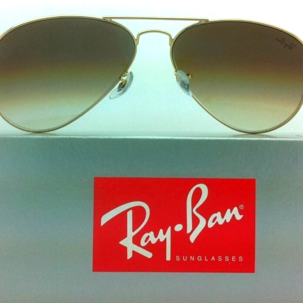 LIKE NEW RayBan Aviator RB3025 Gradient Brown Ray ban Sunglasses - Picture 6 of 13